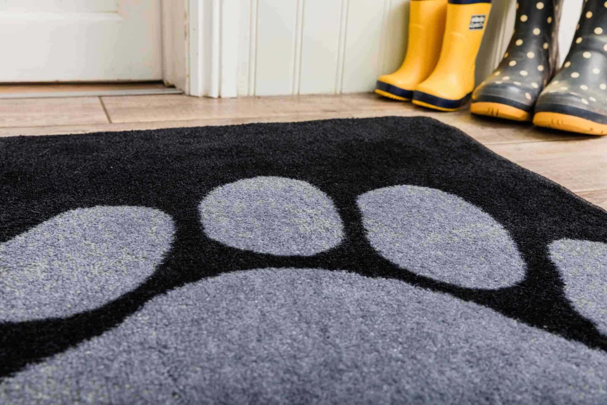 Large Black Stop Muddy Paws Rug Pet Rebellion