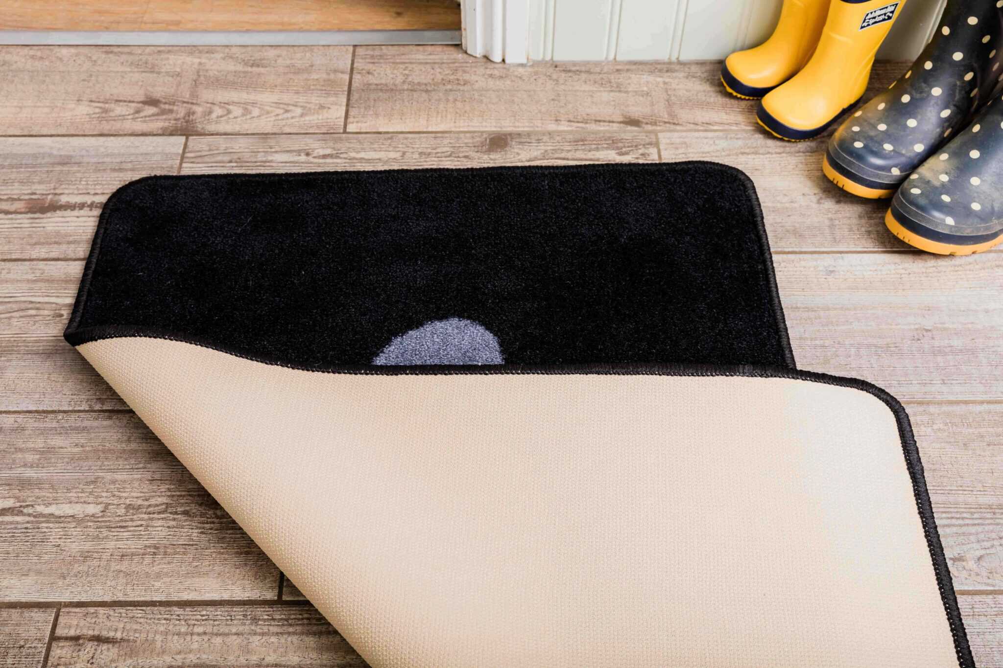Large Black Stop Muddy Paws Rug Pet Rebellion