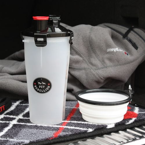 Travel snack bottle & collapsible bowl