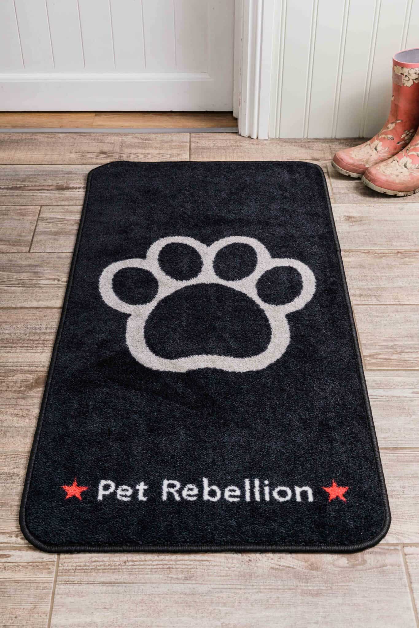 XL Black Stop Muddy Paws Rug Pet Rebellion