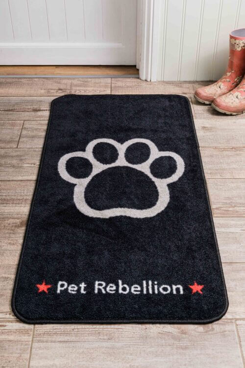 XL Black Stop Muddy Paws Rug Pet Rebellion
