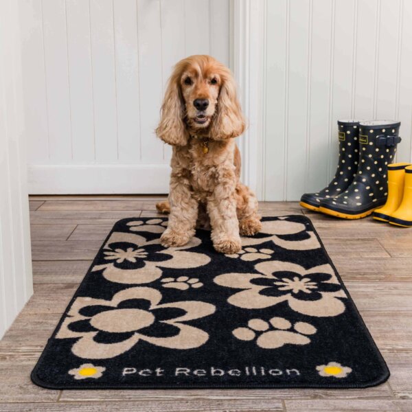 Stop Muddy Paws XL Flowers Black