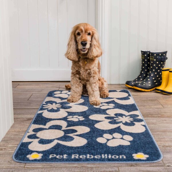 Stop Muddy Paws XL Flowers Blue