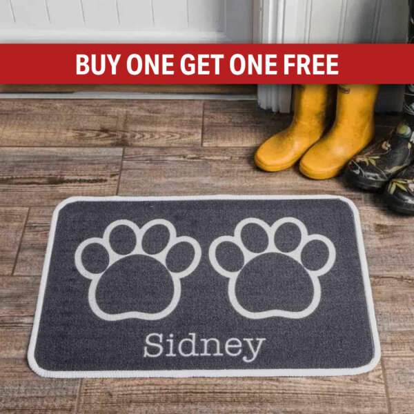 Personalised Food Mat Big Paw Grey