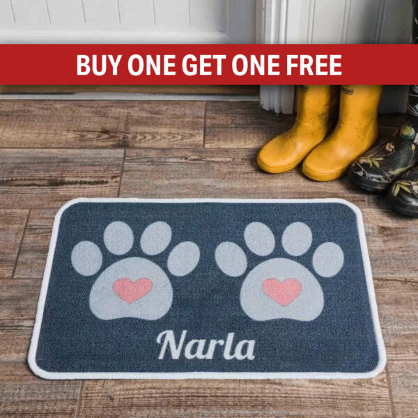 Personalised Food Mat Heart Pink