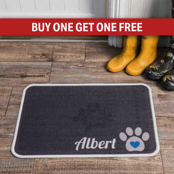 Personalised Food Mat Little Paw Blue