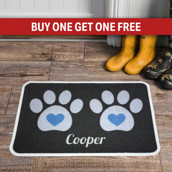 Personalised Food Mat Heart Blue