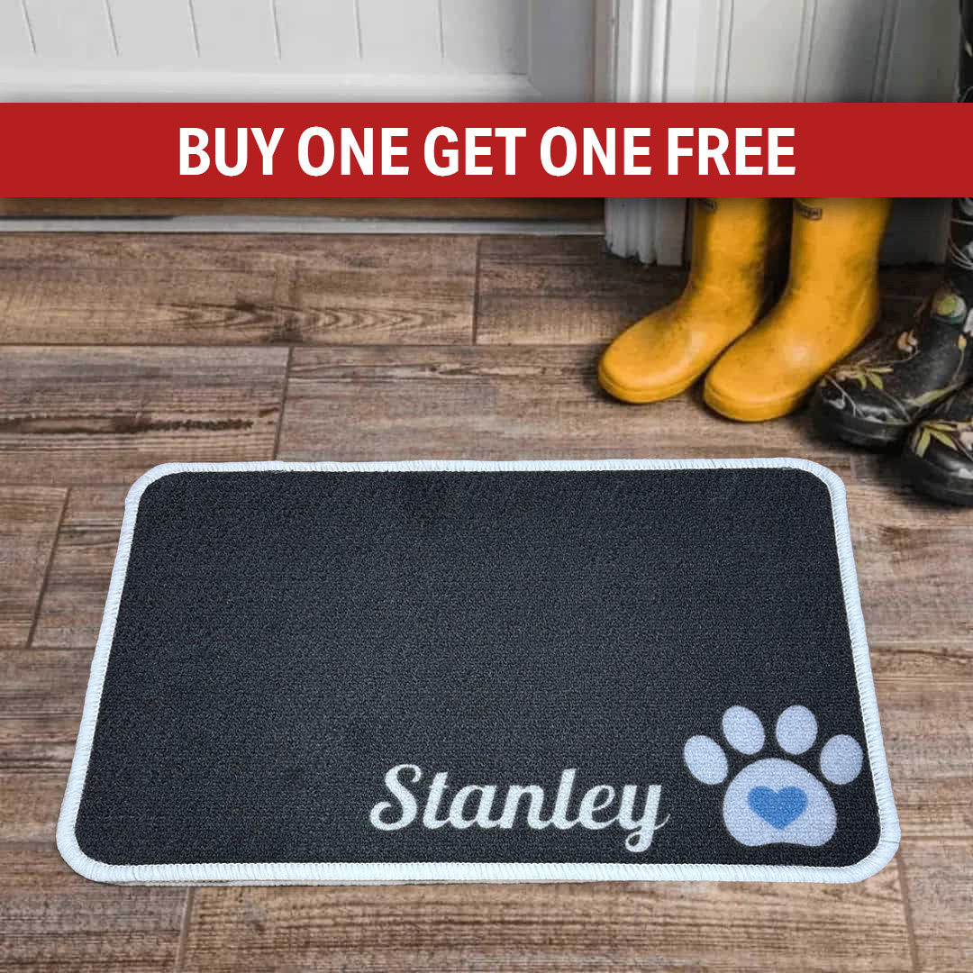 Personalised Food Mat Little Paw Blue