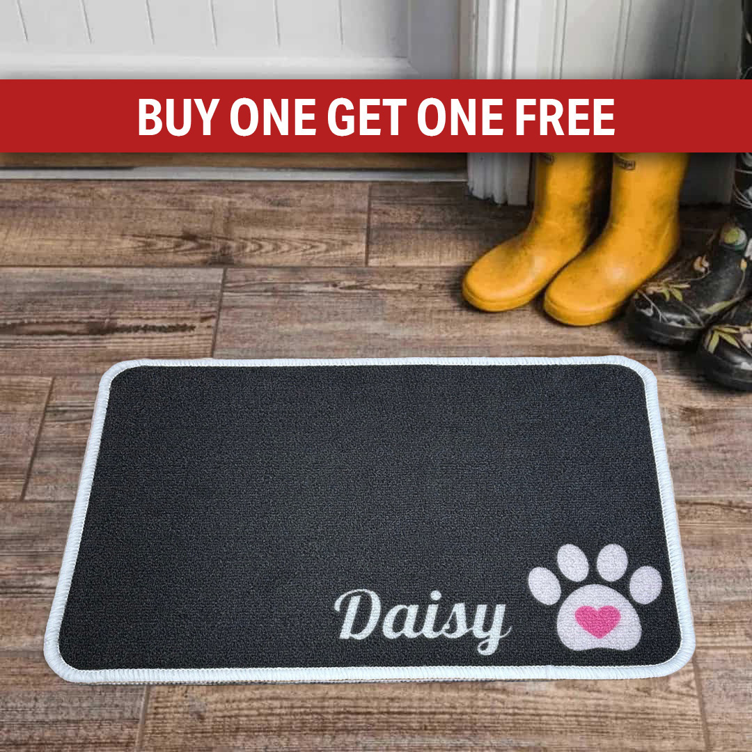 Personalised Food Mat Little Paw Pink
