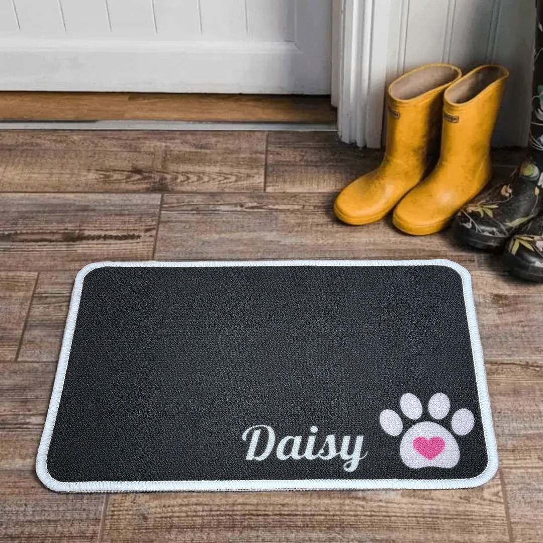Personalised Food Mat Little Paw Pink