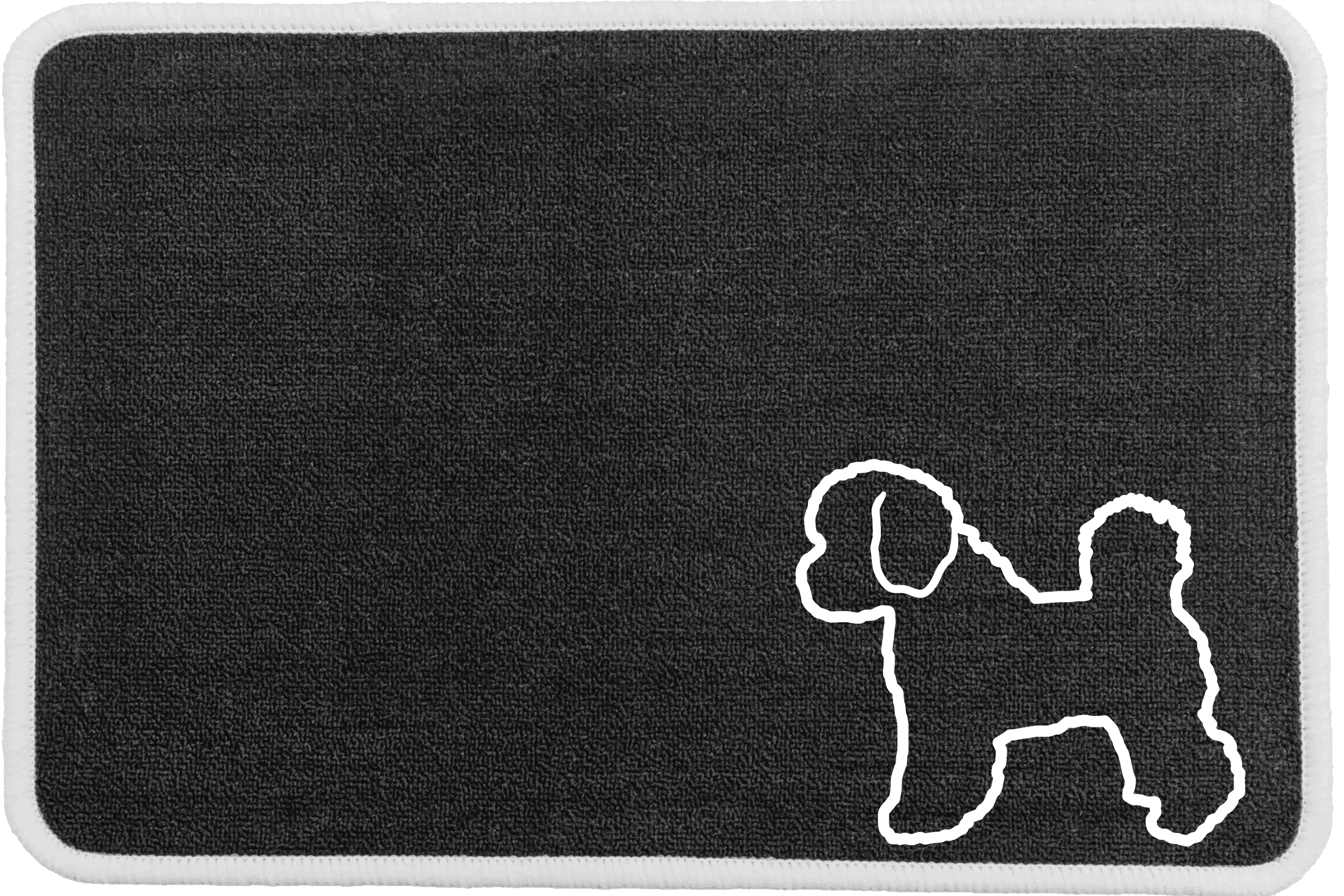 Personalised Dog Breeds Food Mat - (A to C) Charcoal - Bichon Frise