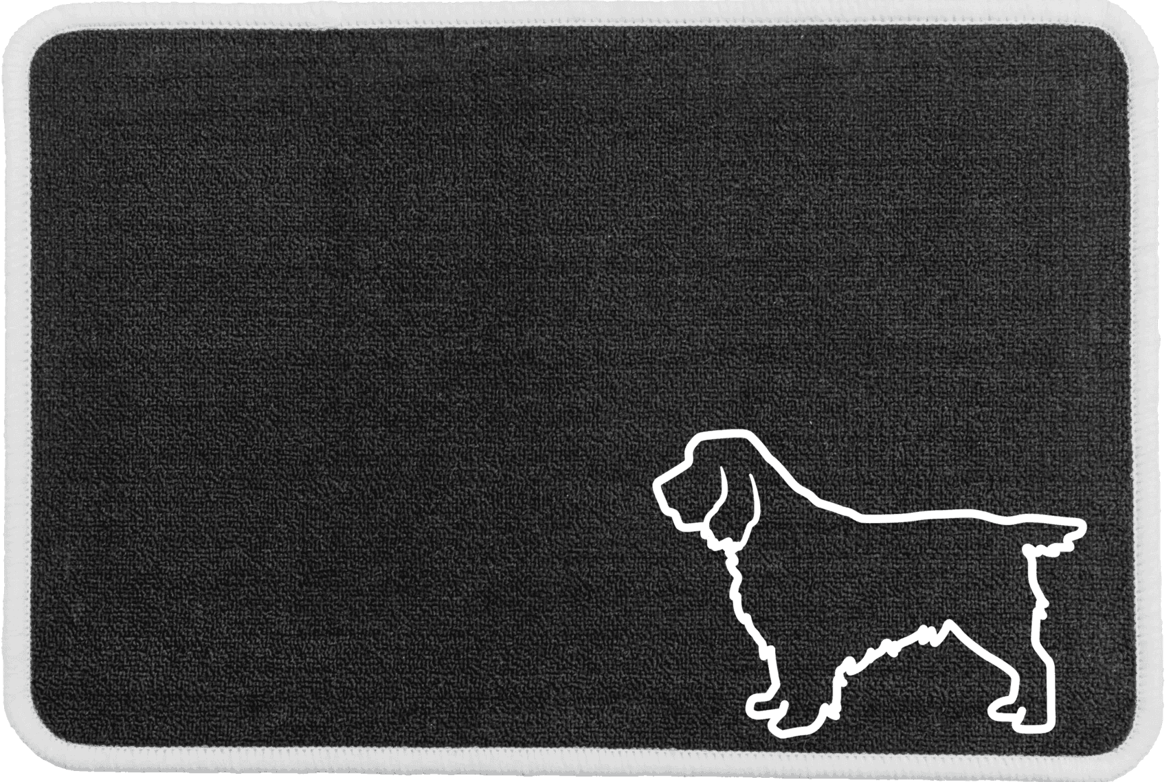 Personalised Dog Breeds Food Mat - (A to C) Charcoal - Cocker Spaniel Working