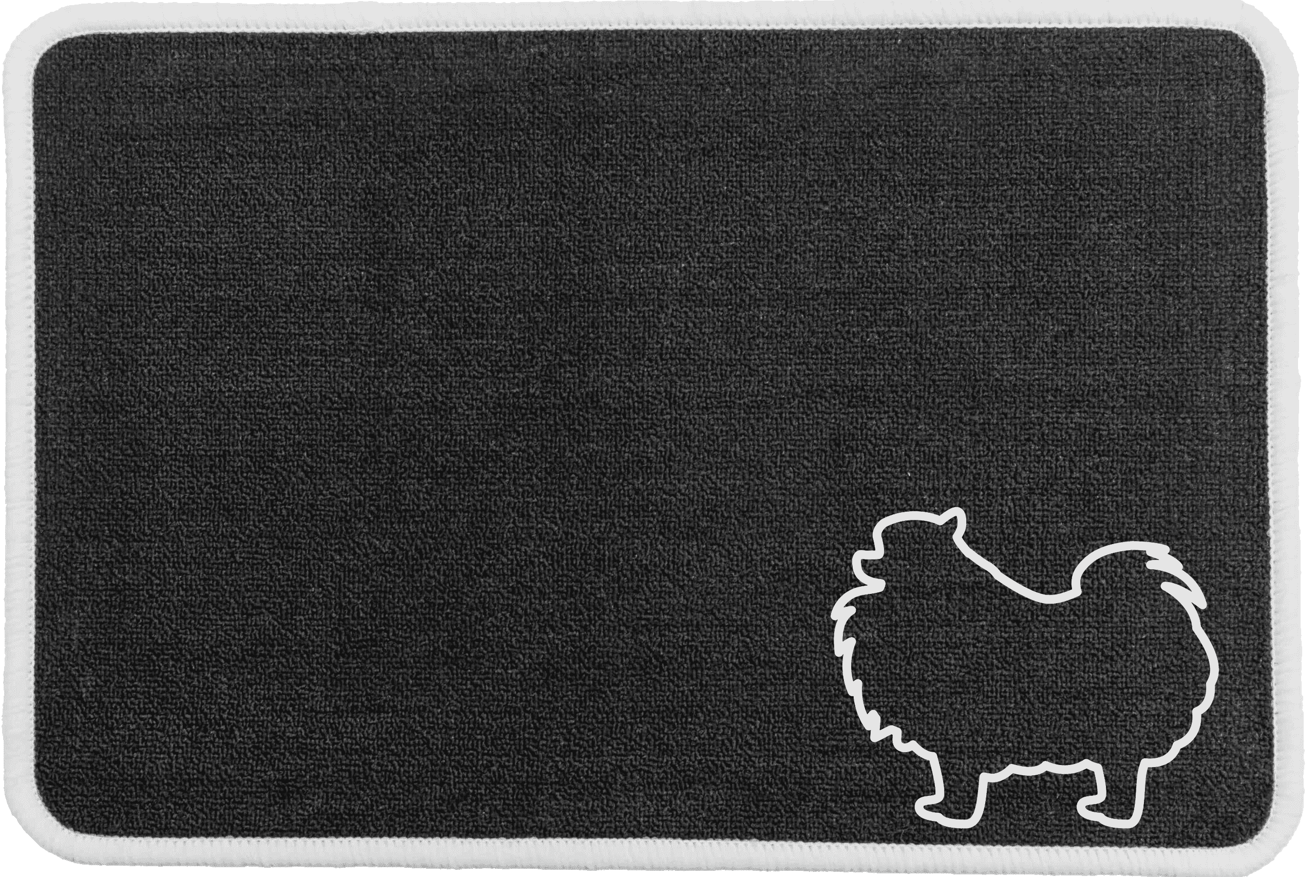 Personalised Dog Breeds Food Mat - (D to P) Charcoal - Pomeranian