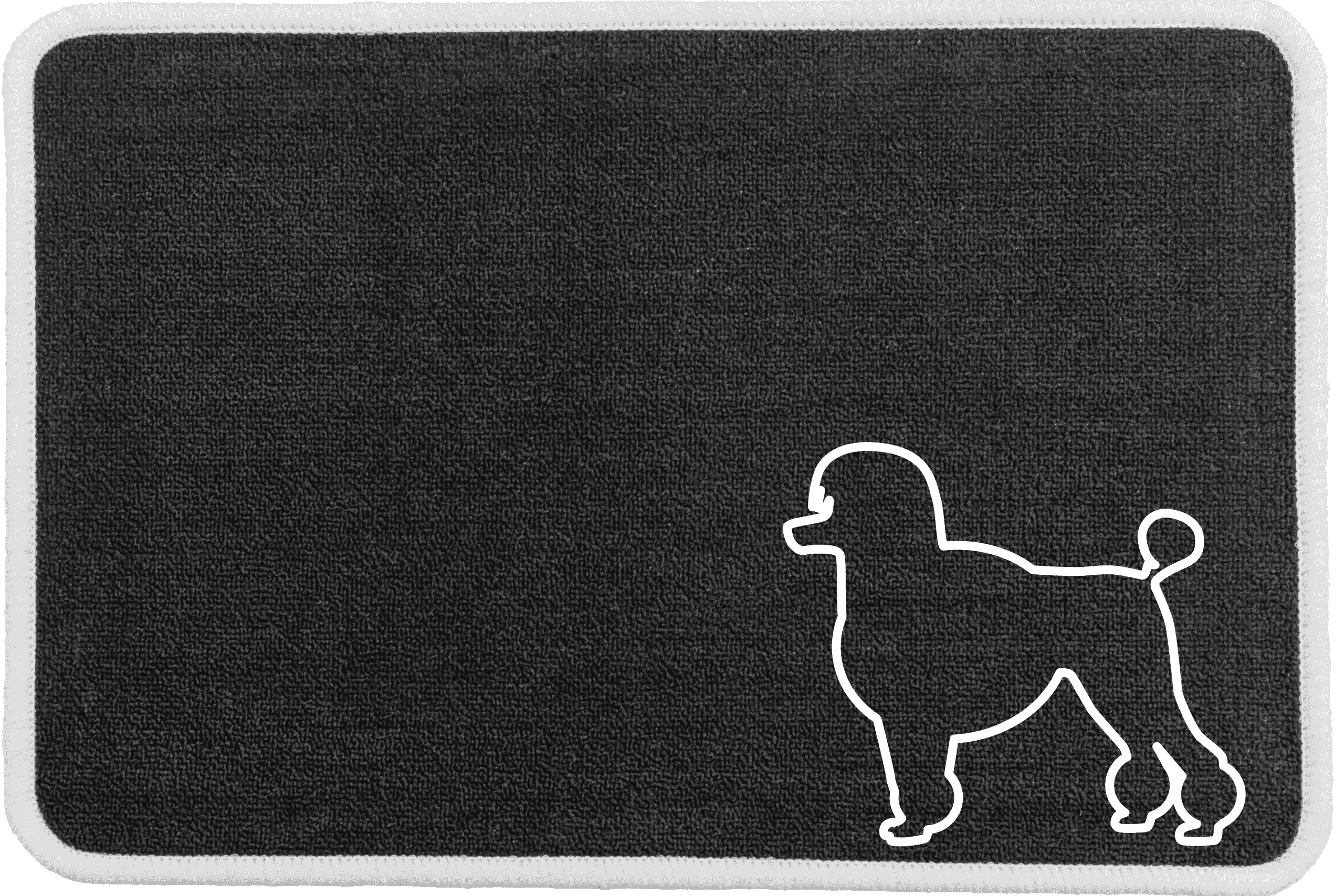 Personalised Dog Breeds Food Mat - (D to P) Charcoal - Poodle