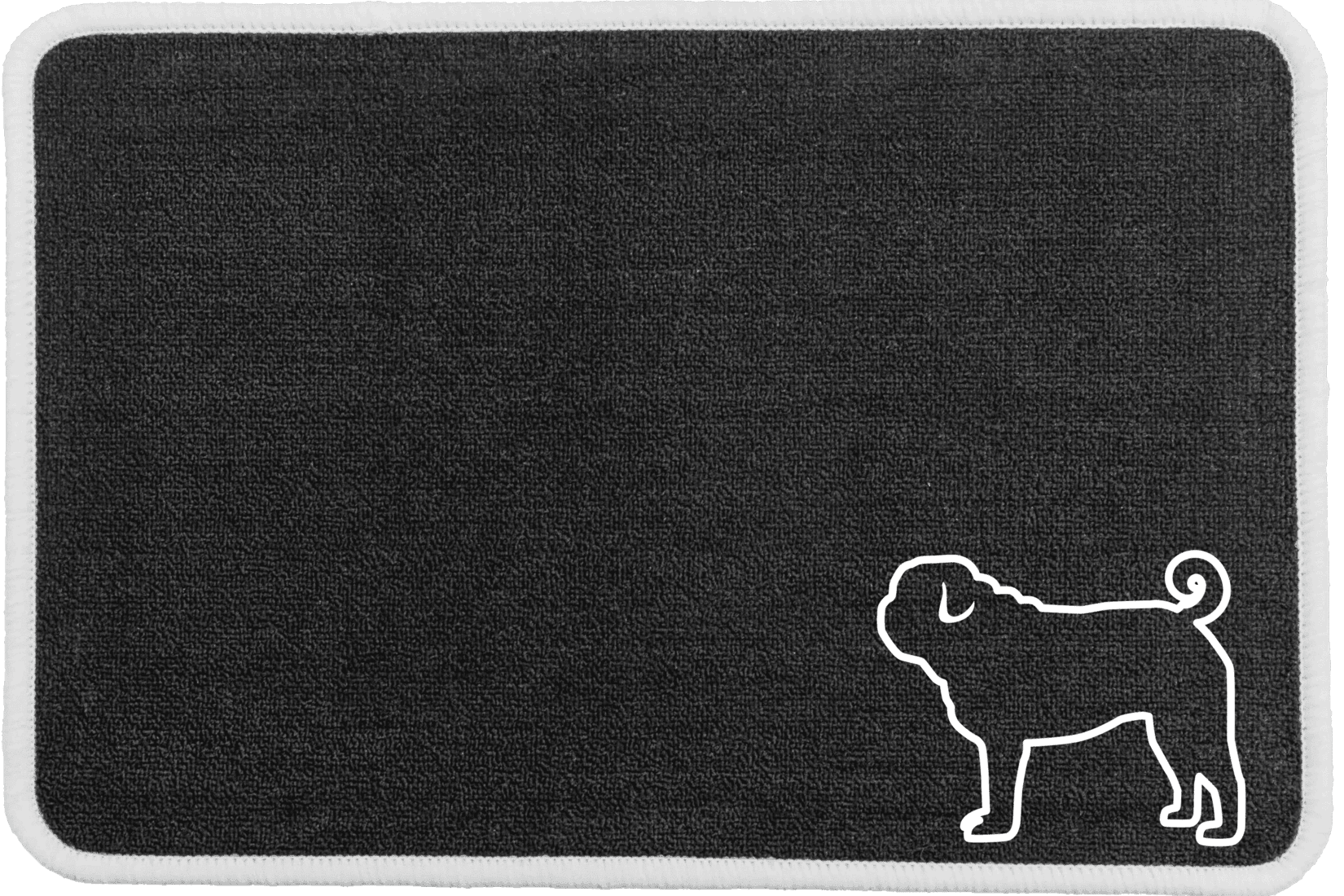 Personalised Dog Breeds Food Mat - (D to P) Charcoal - Pug