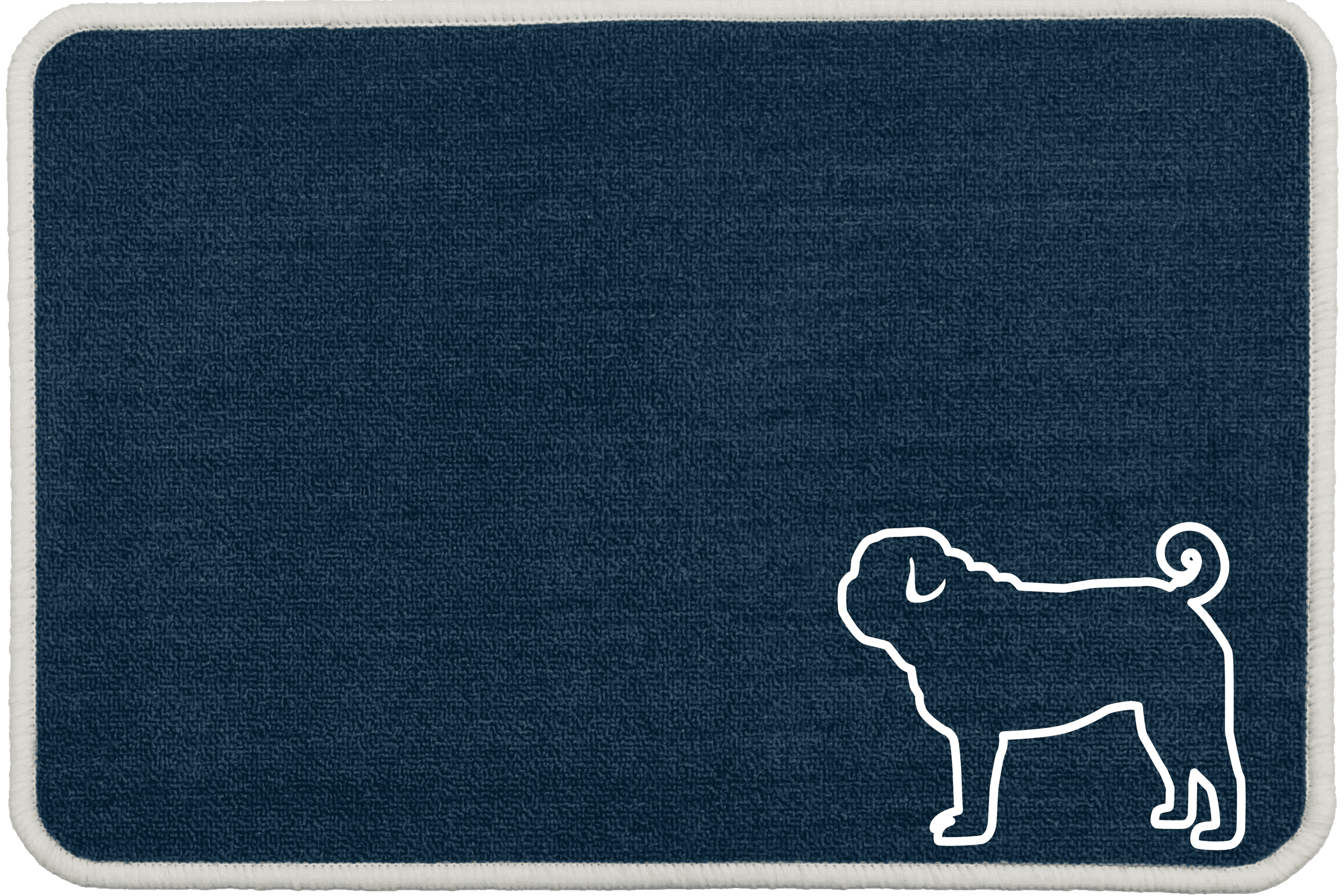 Personalised Dog Breeds Food Mat - (D to P) Blue - Pug
