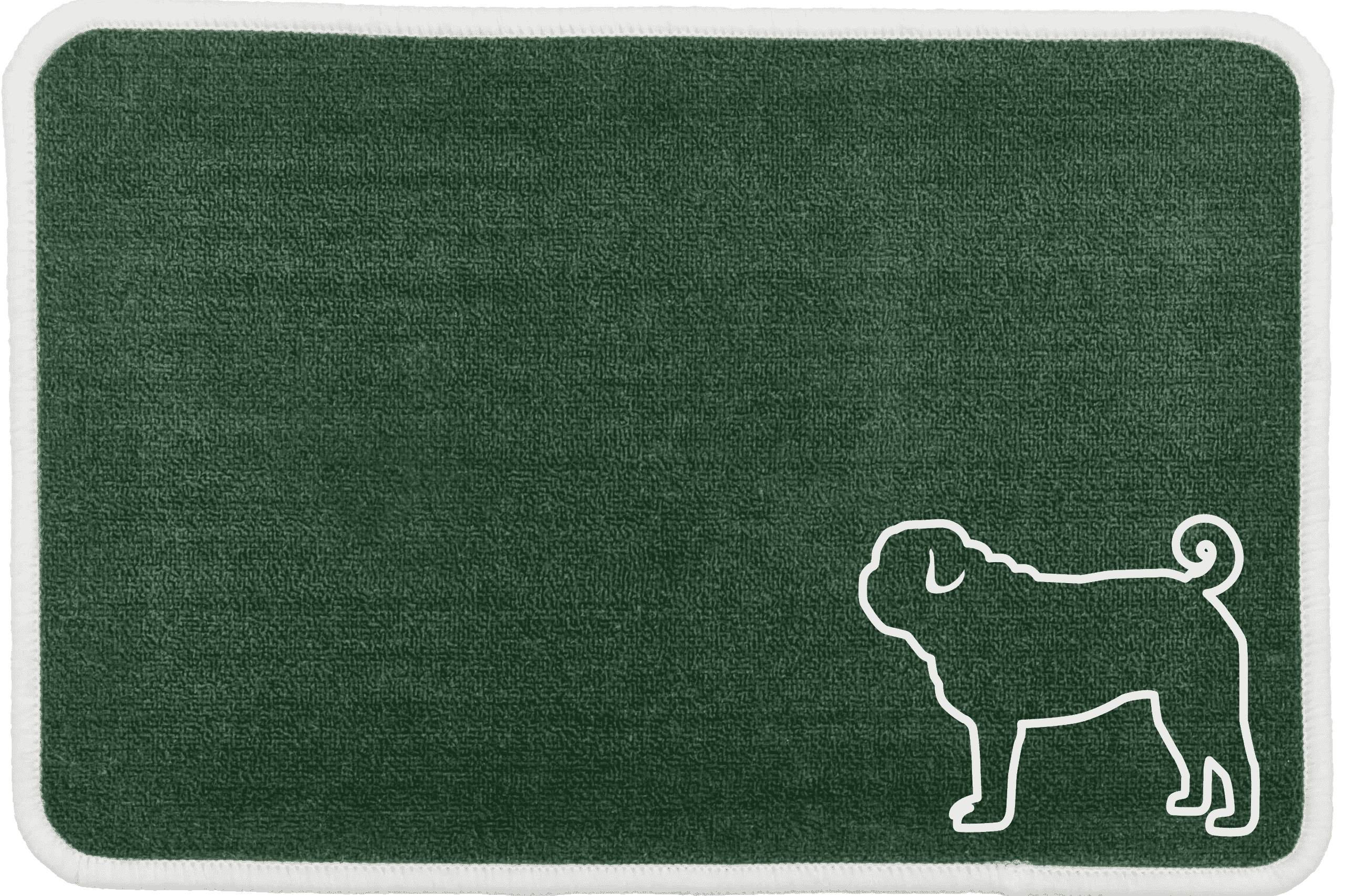 Personalised Dog Breeds Food Mat - (D to P) Green - Pug