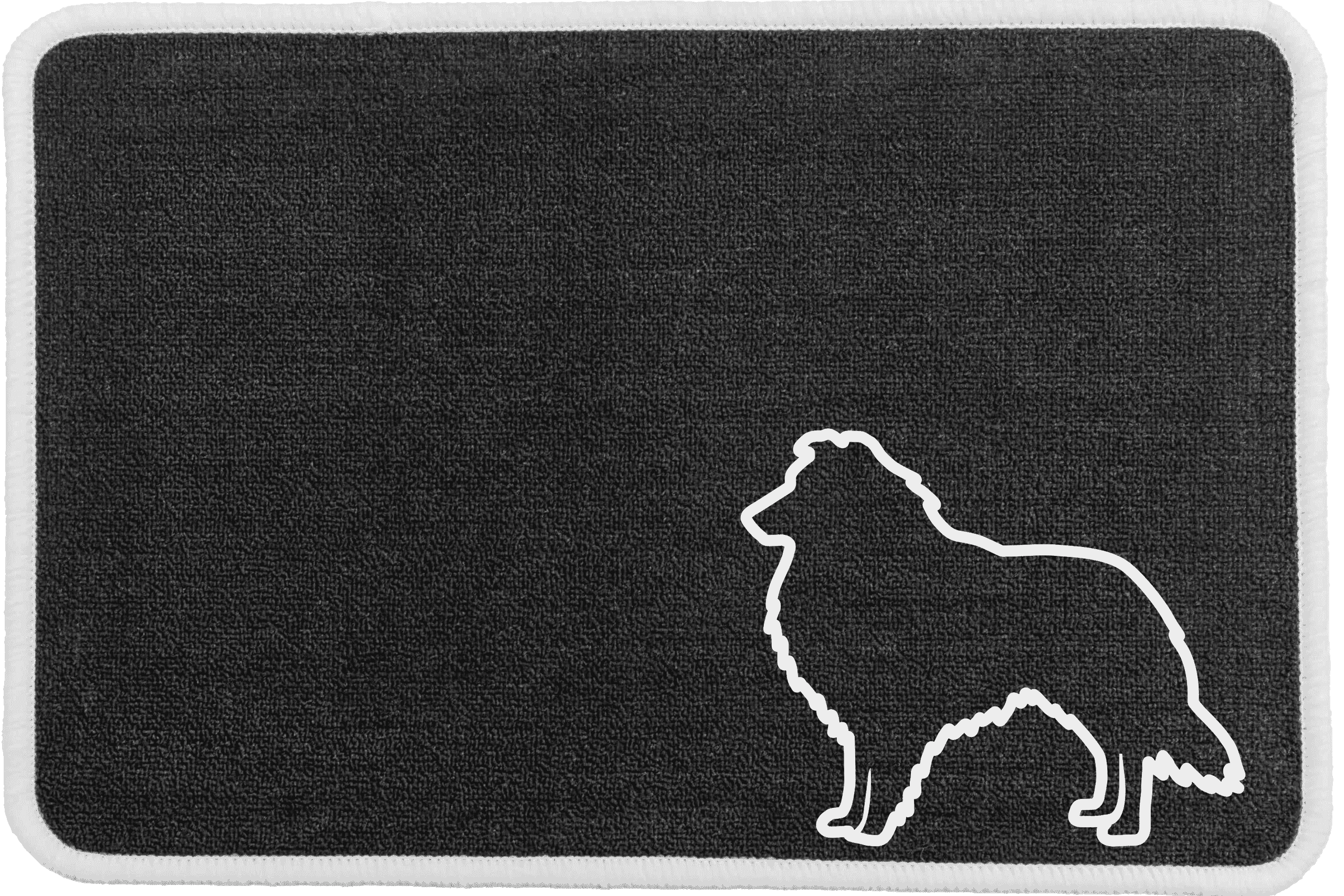 Personalised Dog Breeds Food Mat - (R to Y) Charcoal - Shetland Sheepdog