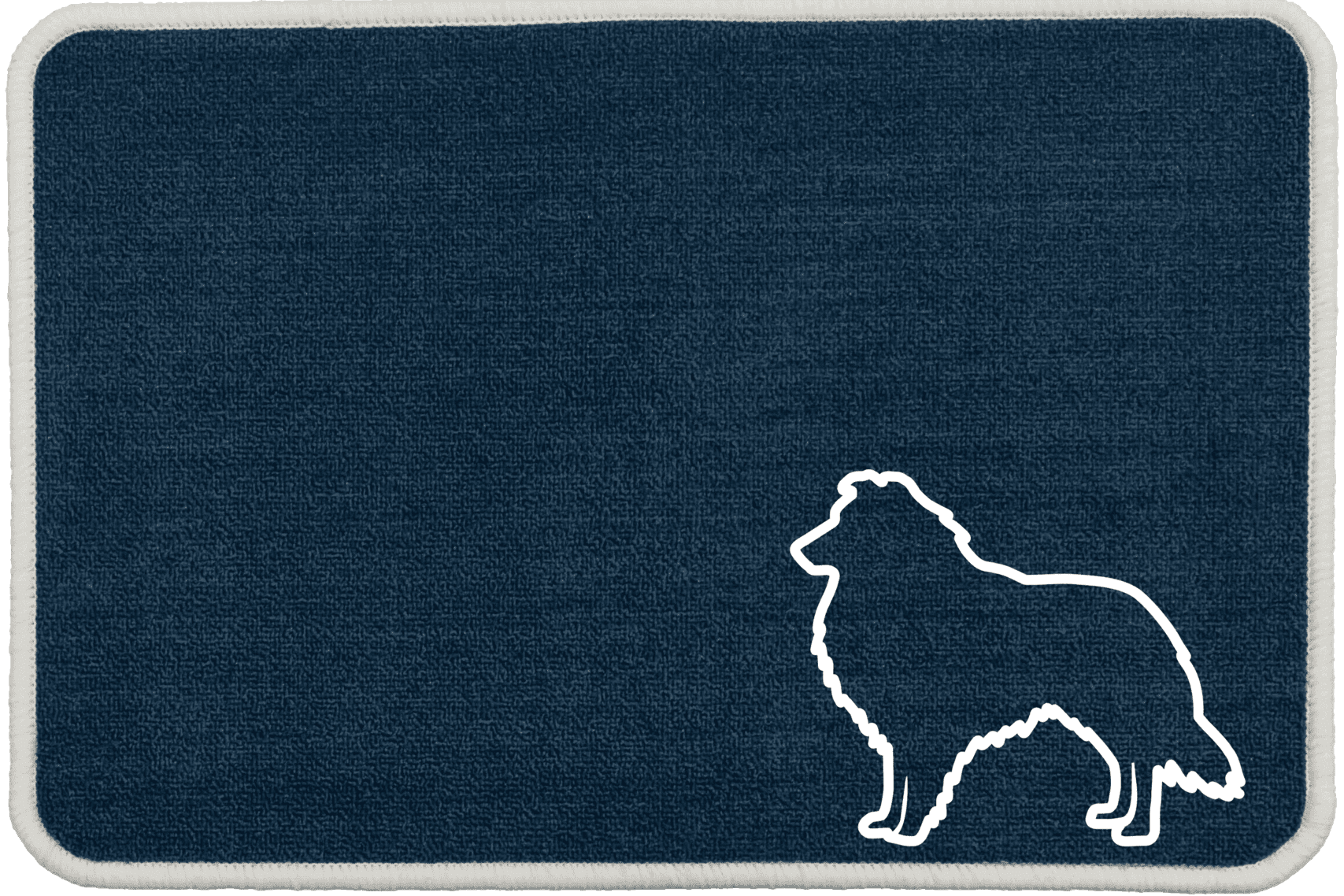 Personalised Dog Breeds Food Mat - (R to Y) Blue - Shetland Sheepdog