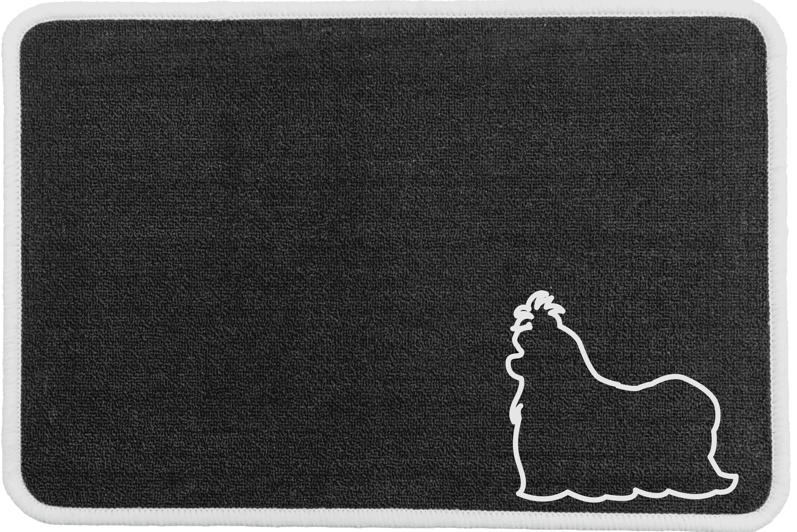 Personalised Dog Breeds Food Mat - (R to Y) Charcoal - Shihtzu
