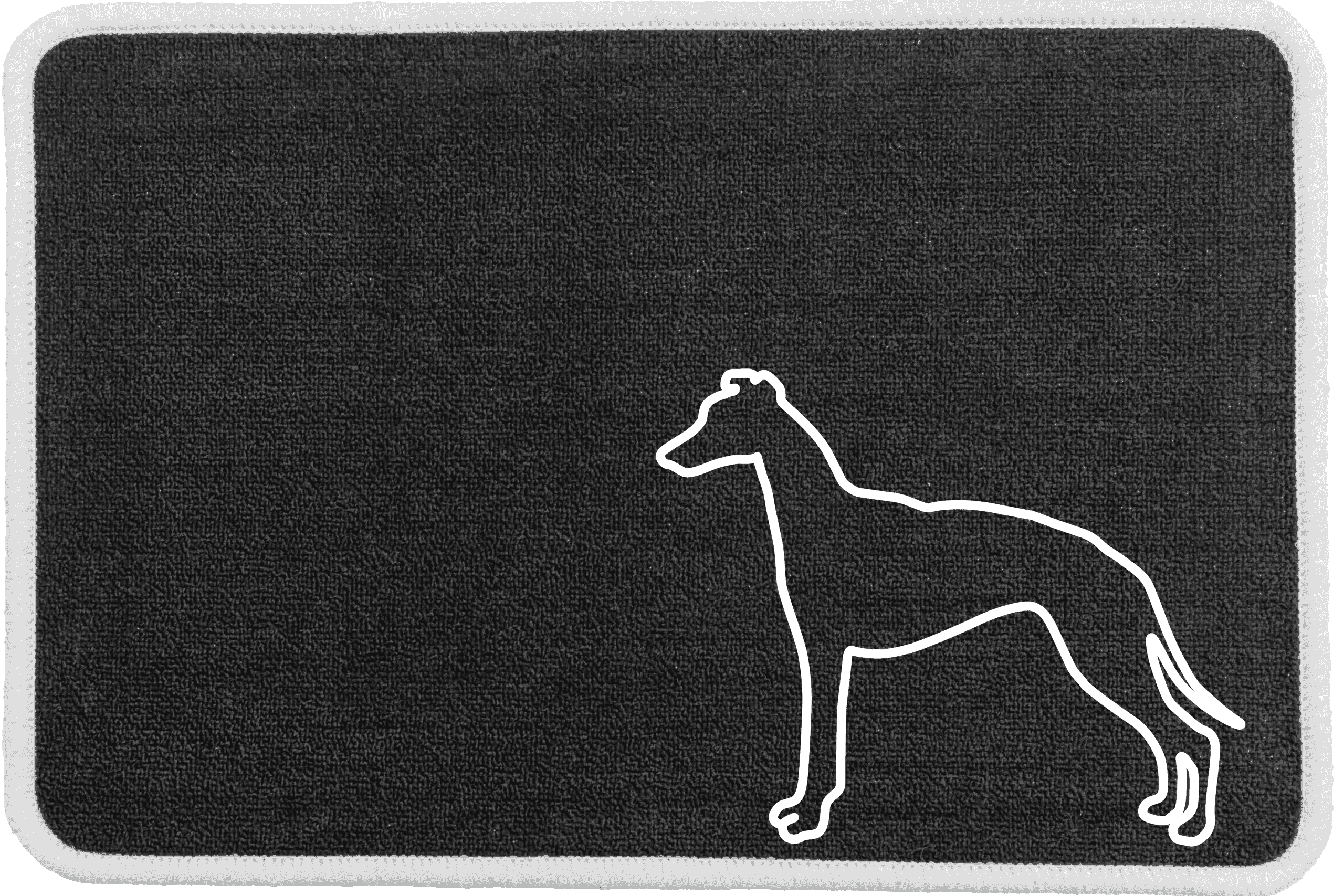 Personalised Dog Breeds Food Mat - (R to Y) Charcoal - Whippet