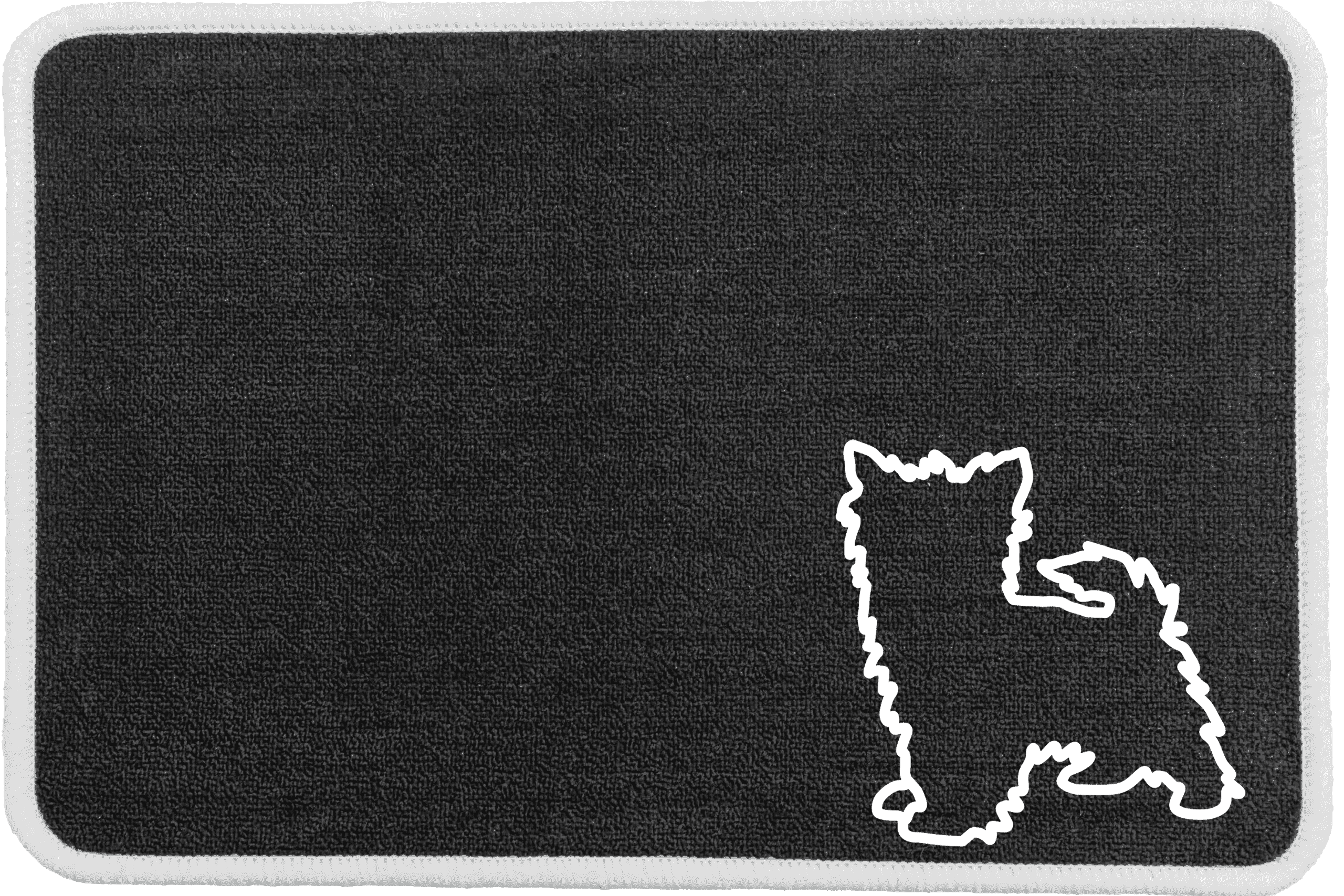 Personalised Dog Breeds Food Mat - (R to Y) Charcoal - Yorkshire Terrier