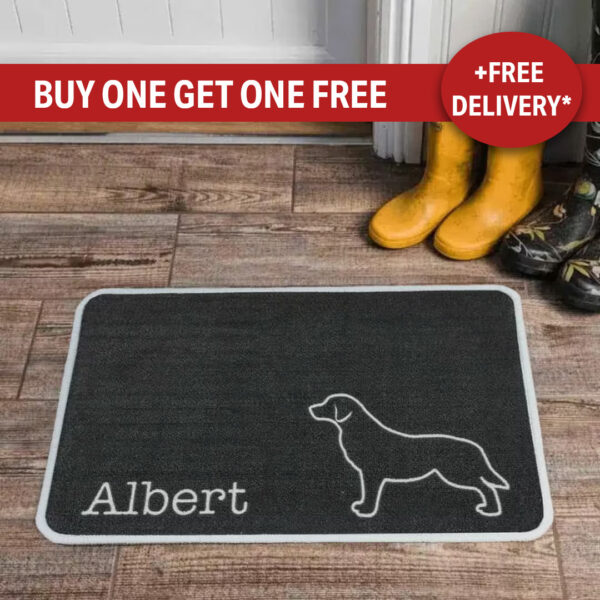 Personalised Dog Breeds Food Mat - (R to Y) Charcoal