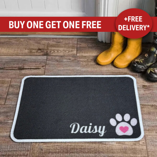Personalised Food Mat Little Paw Pink