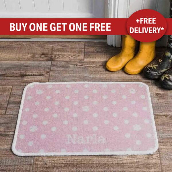 Personalised Food Mat Polka Dot Pink