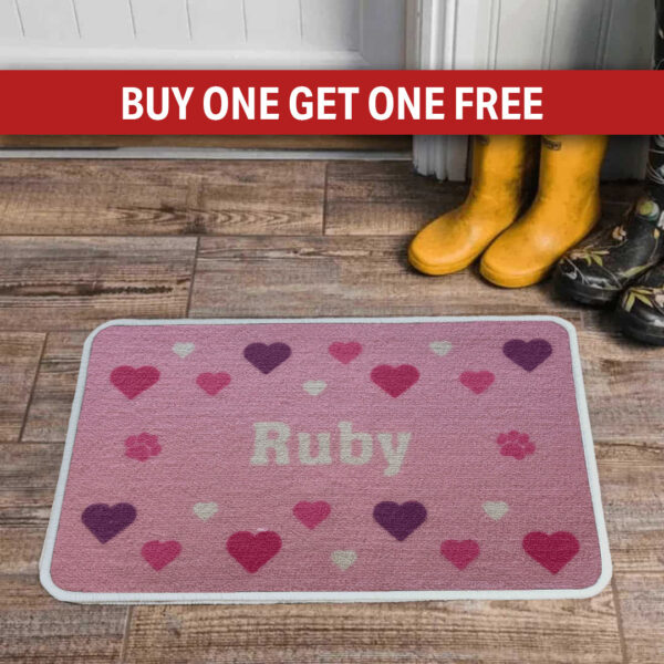Personalised Food Mat Valentine Heart - Pink