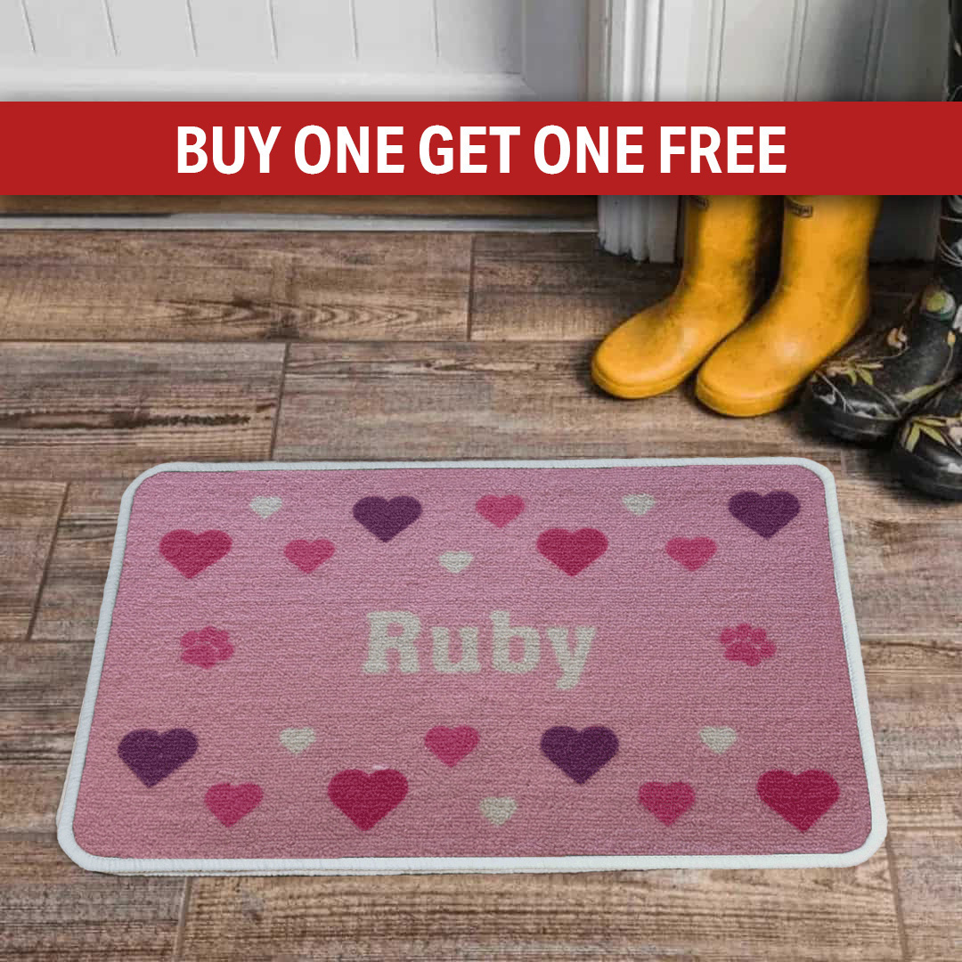 Personalised Food Mat Valentine Heart - Pink