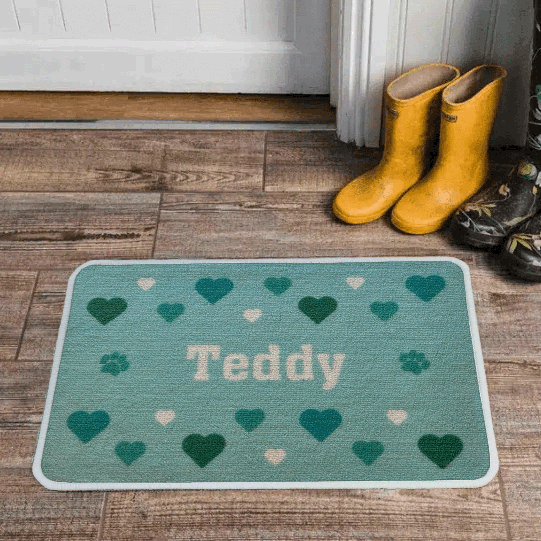 Personalised Food Mat Valentine Heart - Green