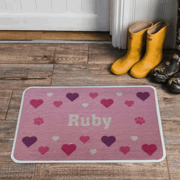 Personalised Food Mat Valentine Heart - Pink