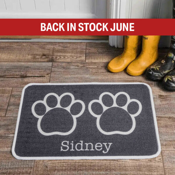 Personalised Food Mat Big Paw Grey