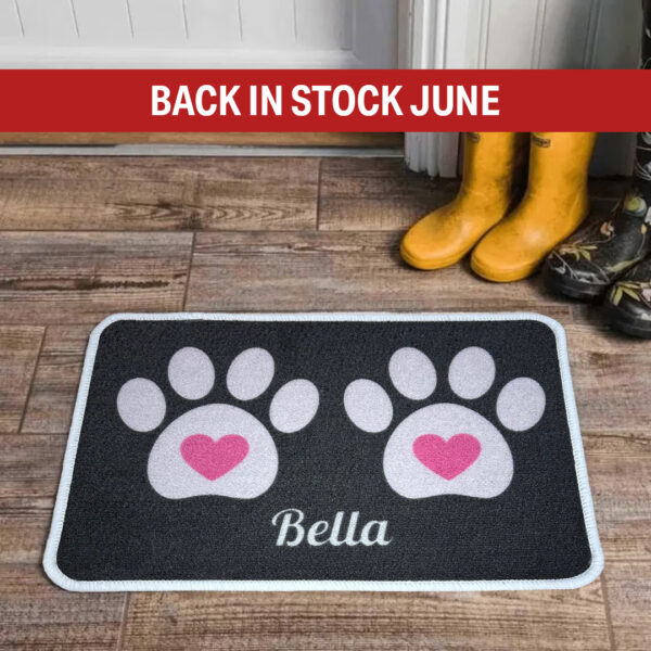 Personalised Food Mat Heart Pink