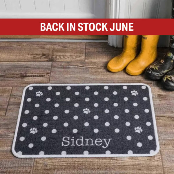 Personalised Food Mat Polka Dot Charcoal