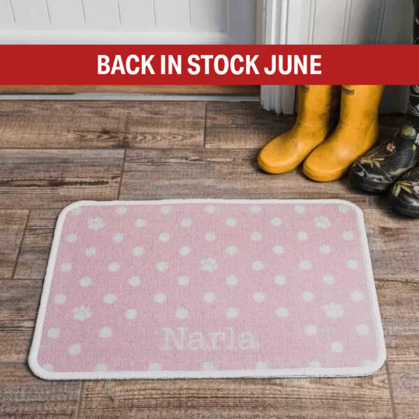 Personalised Food Mat Polka Dot Pink