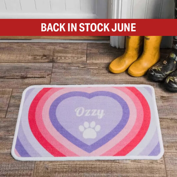 Personalised Food Mat Retro Heart Pink