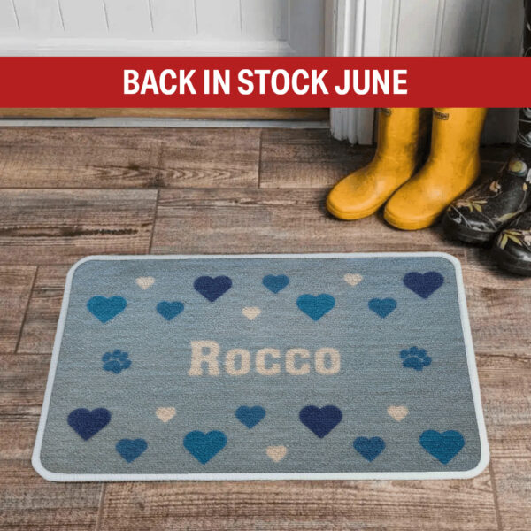 Personalised Food Mat Valentine Heart - Blue