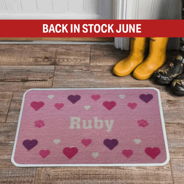 Personalised Food Mat Valentine Heart - Pink
