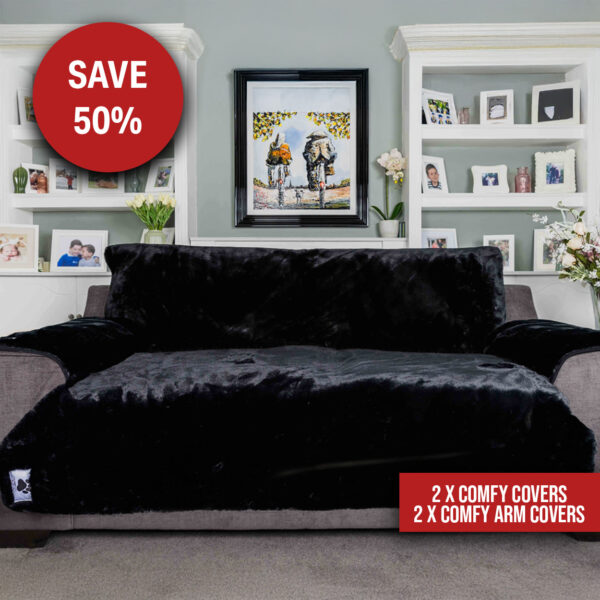 Comfy Cover Ultimate Sofa Bundle - Black