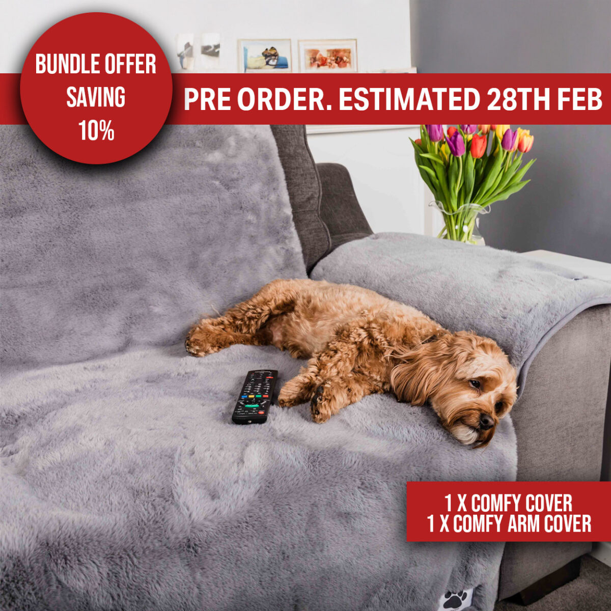 Comfy Cover Sofa Bundle - Grey