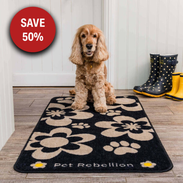 Stop Muddy Paws XL Flowers Black