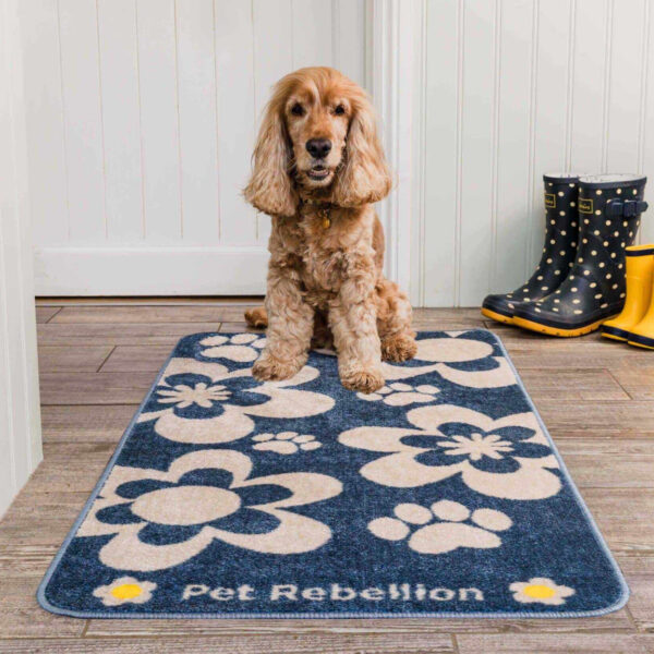 Stop Muddy Paws XL Flowers Blue