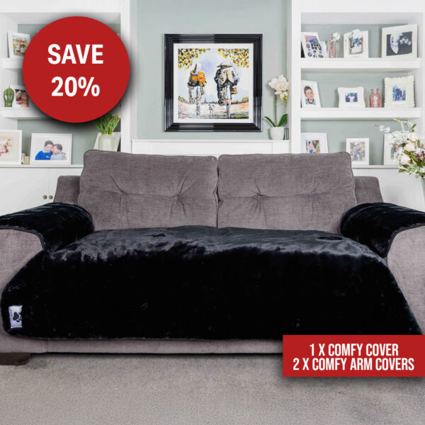 Comfy Cover Complete Sofa Bundle - Black